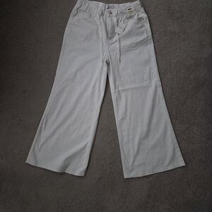 Judy Blue White Drawstring Palazzo Pants